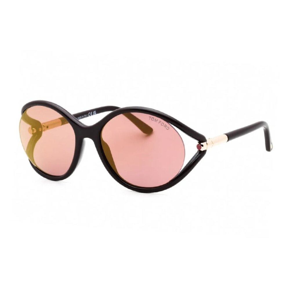 NEW TOM FORD SUNGLASSES BROWN/ROSE WOMEN GEOMETRIC EYEWEAR